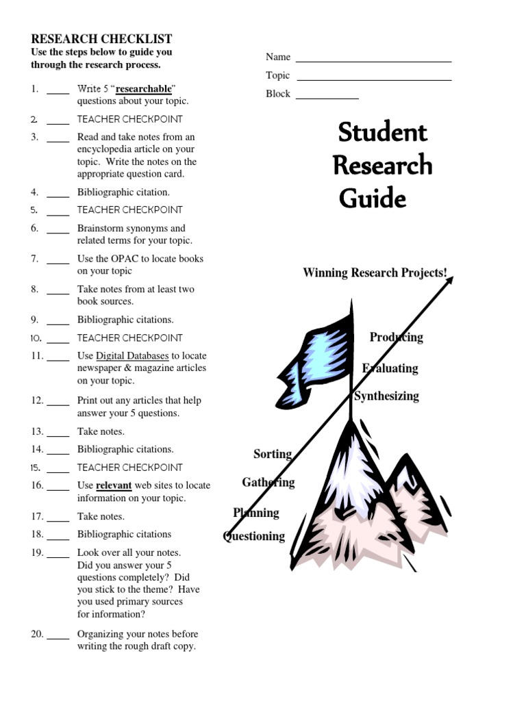 Research Checklist | PDF | Search Engine Indexing | Citation