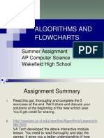 Algorithms and Flowcharts: Summer Assignment AP Computer Science Wakefield High School