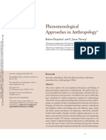 Phenomenological Approaches in Anthropology