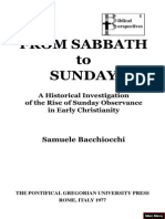 From Sabbath to Sunday-samuele Bacchiocchi
