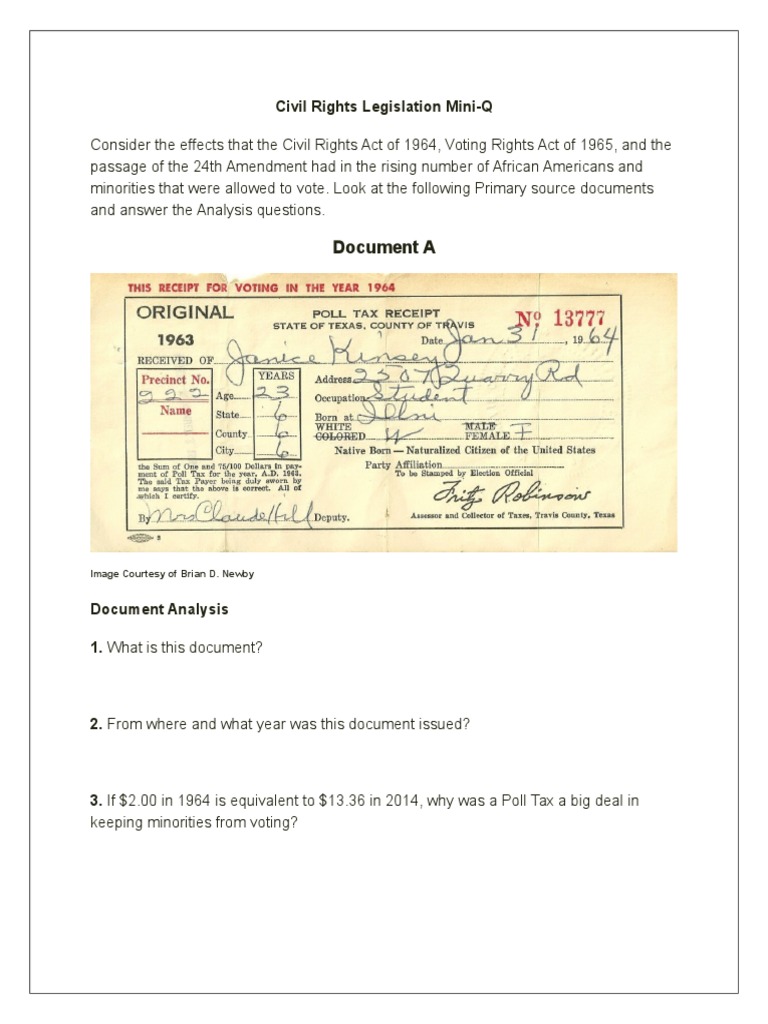Civil Rights Act Of 1964 Document