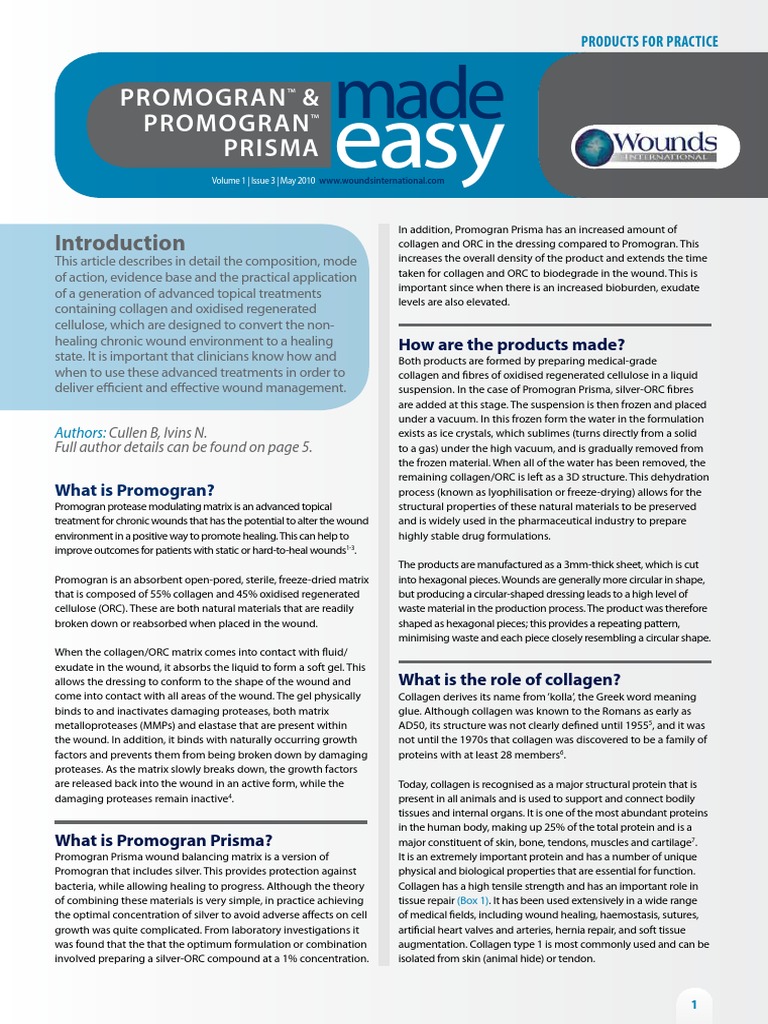 Promogran - Jhonson and Jhonson | PDF | Wound | Collagen