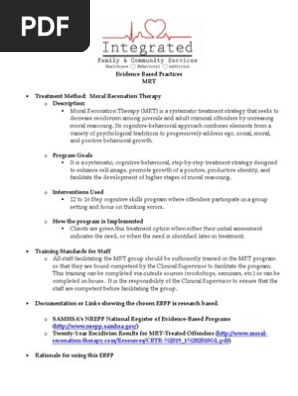 moral reconation therapy mrt pdf cognitive behavioral therapy evidence based medicine