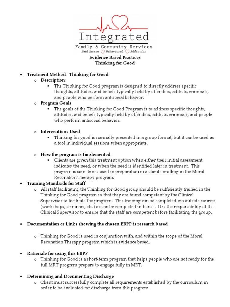 Thinking for Good Program Overview | PDF