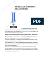 Unconventional Machining Processes - Introduction and Classification