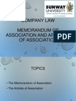 6. Memorandum and Articles of Association(1)