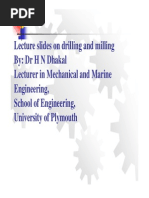 Lectureslidesondrillingandmilling PPT PDF