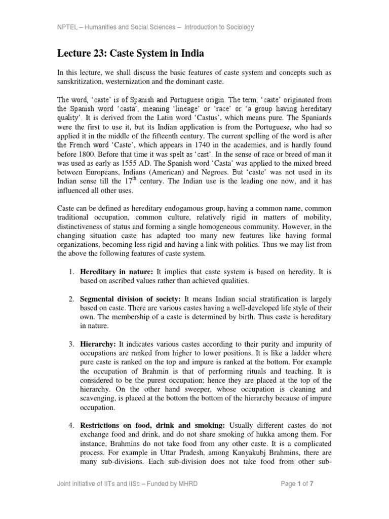 Caste in India | PDF
