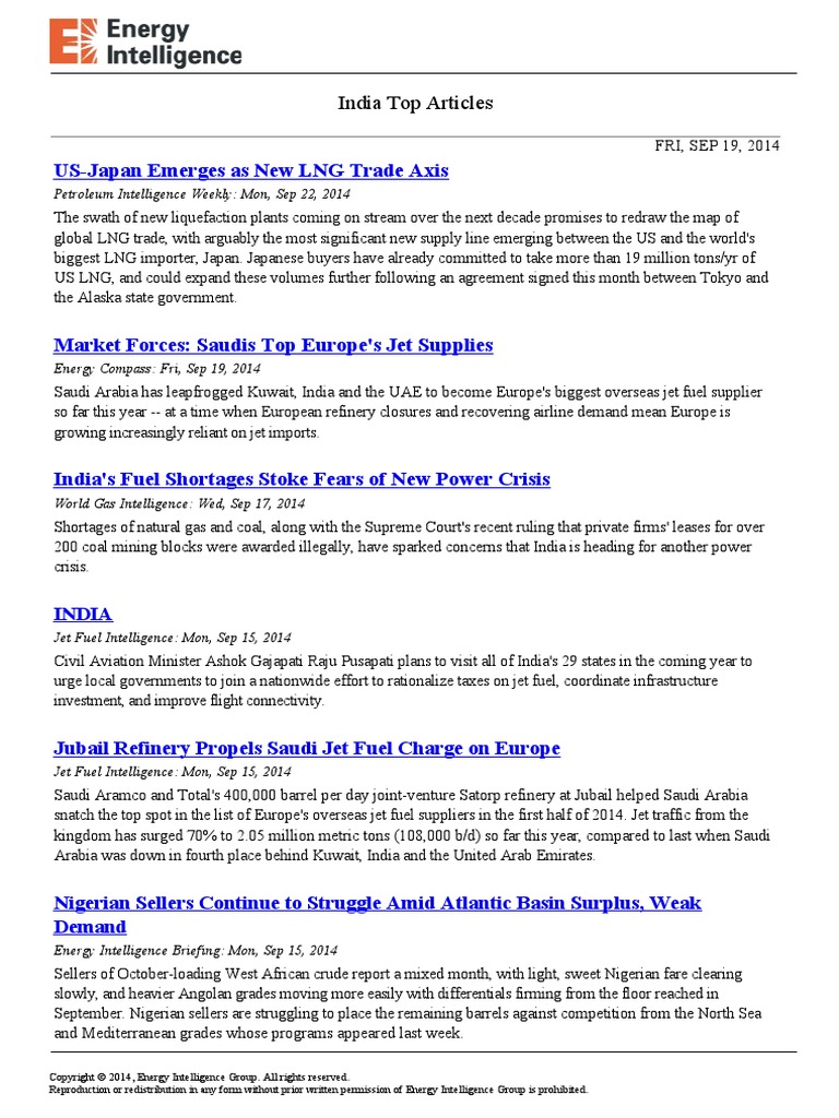 India | PDF | Liquefied Natural Gas | Petroleum