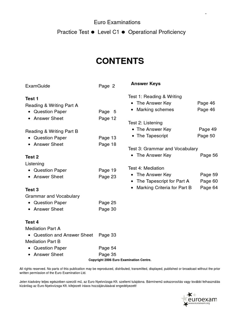 01 Set 1 C1 Third Cover | PDF | Multiple Choice | Test (Assessment)