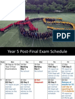 Year 5 Post-Final Exam Schedule