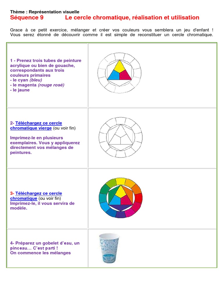 Cercle Chromatique A Imprimer Pdf Cercle Chromatique | PDF | Jaune | Couleur