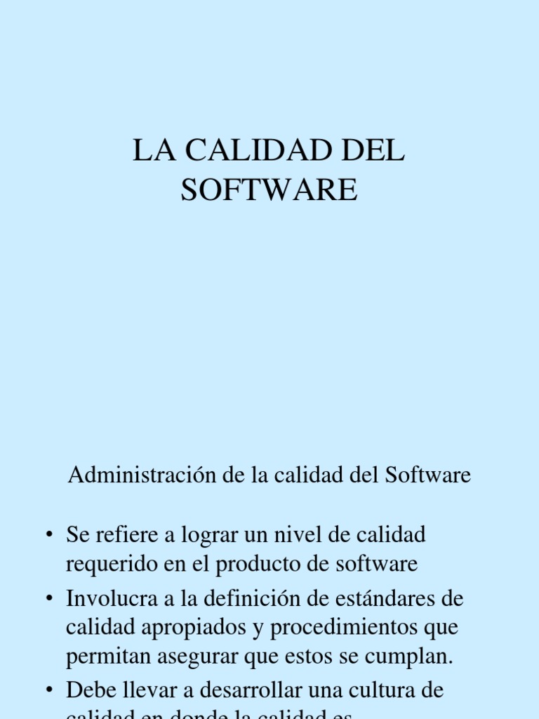 Gestión de Calidad en Software | PDF