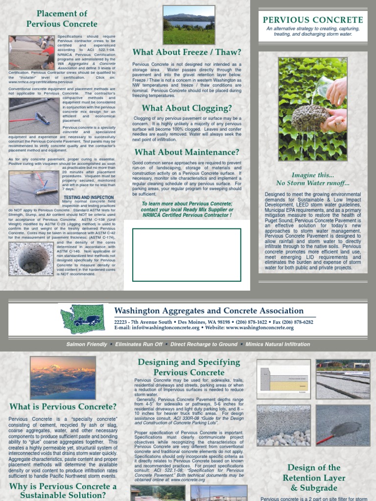 Pervious Concrete for Stormwater Management | PDF | Stormwater | Concrete