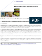 Partido Comunista Portugues - A Promulgacao Do Orcamento e Um Acto Inaceitavel - 2012-12-31