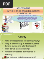 Assessment For The TOT Grade 3