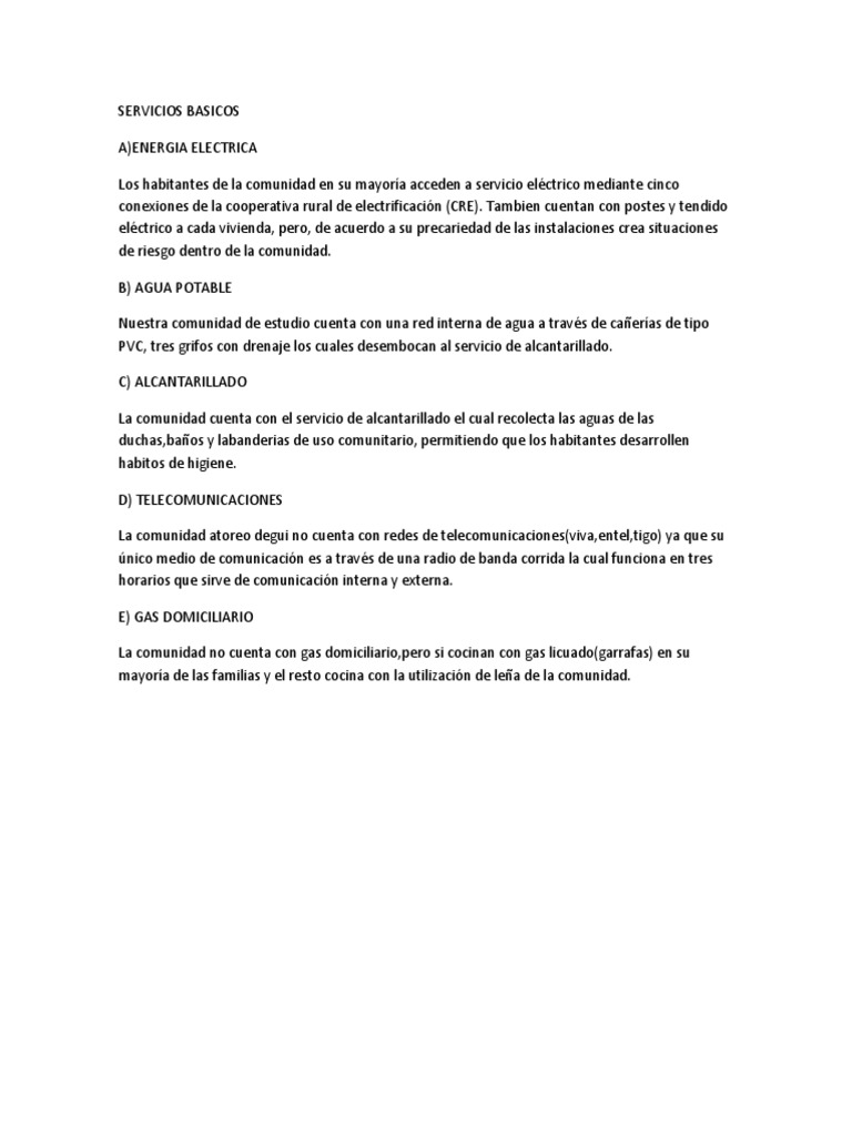 Servicios Basicos | PDF