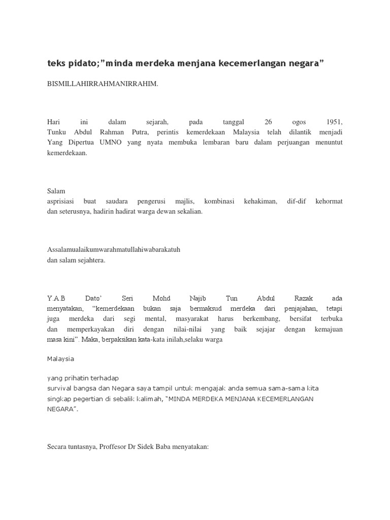 Teks Pidato