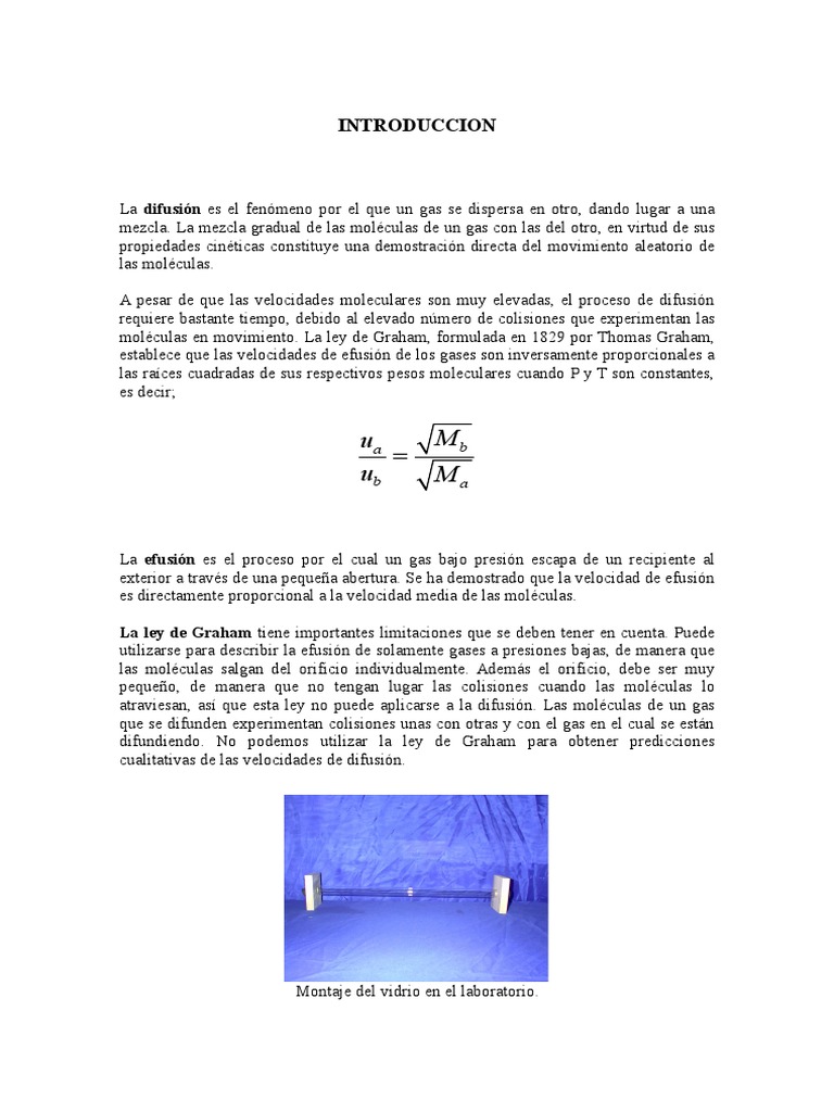 Lab. Ley de Graham Gases Materiales transparentes