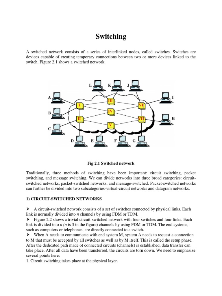 Switching Notes Computer Network Routing