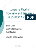 Towards A Model of Provenance and User Views in Scientific Workflows
