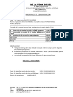 Presupuesto de Reparacion de Solo Bomba Hidraulica R305LC 30-10-14