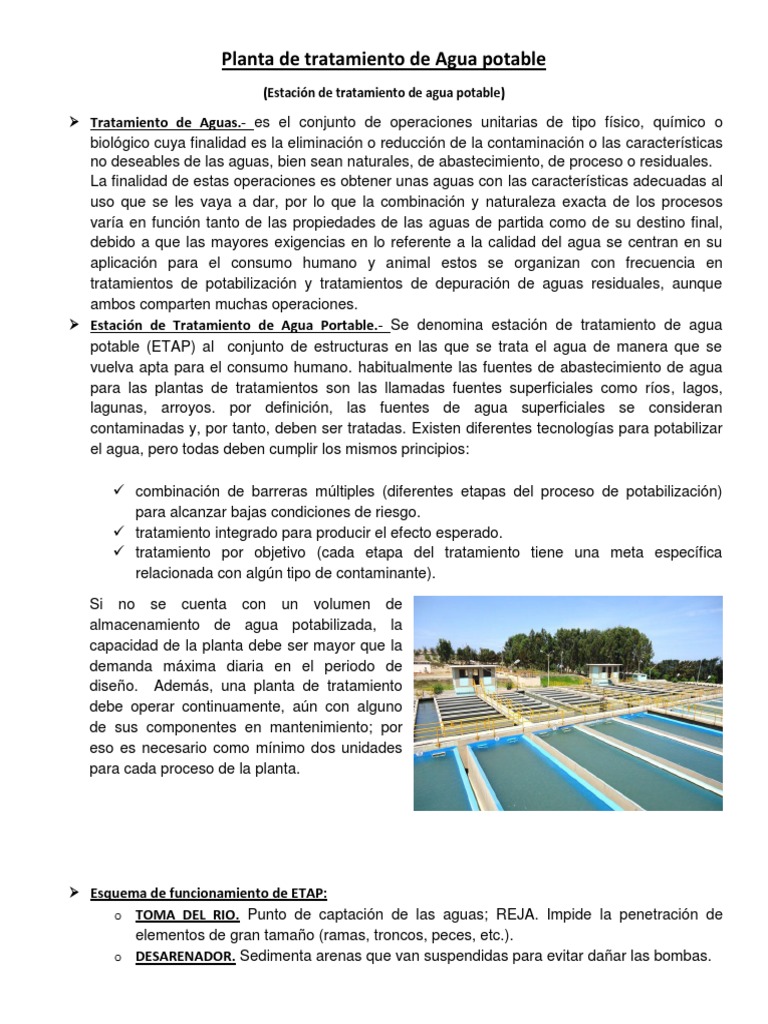 Proceso de Tratamiento de Agua Potable | PDF | Tratamiento de aguas ...