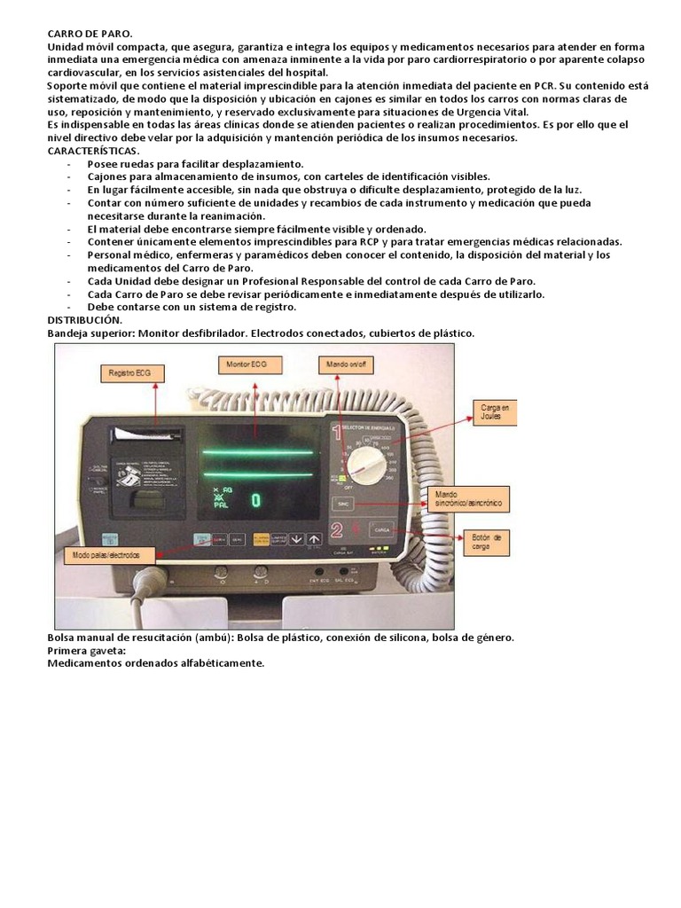 Carro de Paro | PDF | Reanimación cardiopulmonar | Paro cardíaco