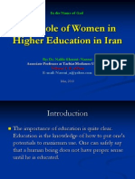 The Role of Women in Higher Education in Iran