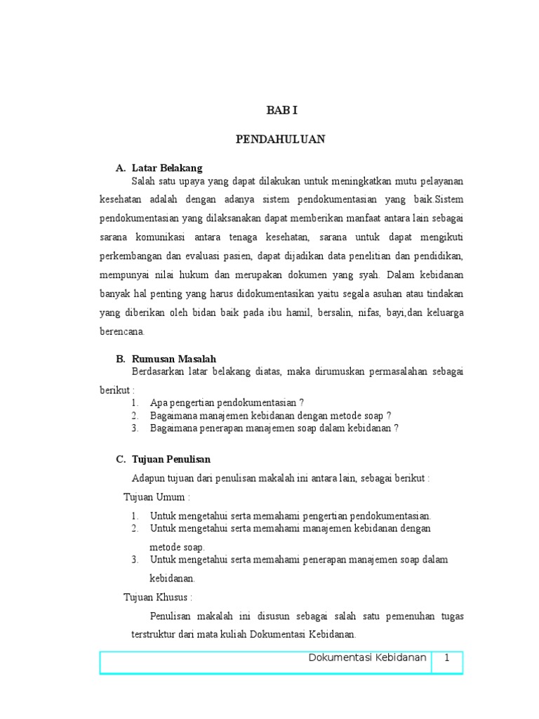 Dokumentasi Kebidanan SOAP Dokumentasi Kebidanan SOAP