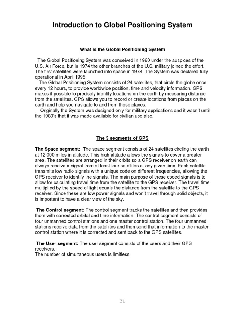 Introduction To Global Positioning System PDF