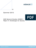 As General Studies Edexcel Marking Scheme June 2012