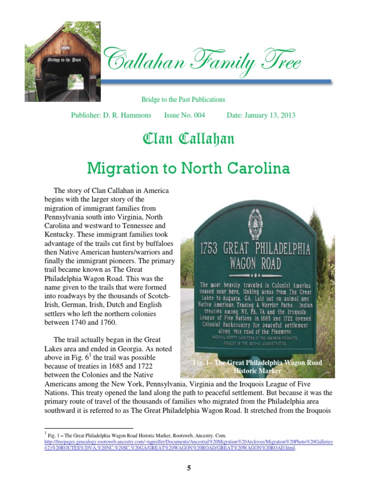 Callahan Clan's Migration via Wagon Road | PDF | The United States ...