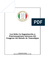 Ley Sobre Organziacion y Funcionamiento Internos Del Congreso de Tamaulipas