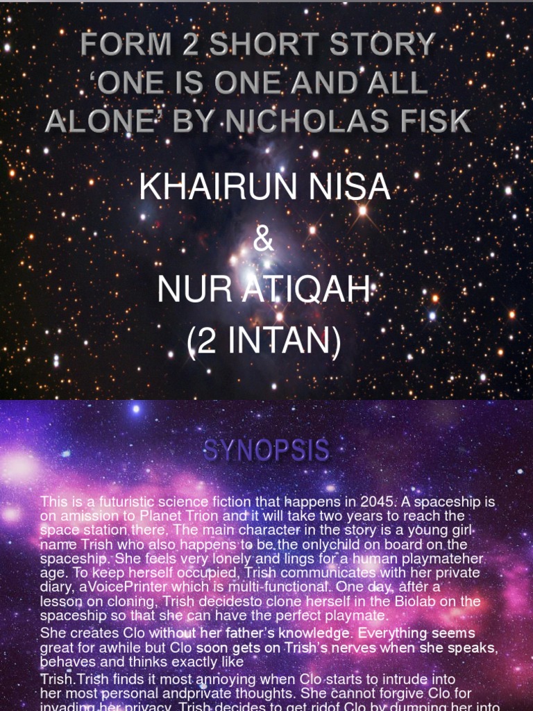 Form 2 Short Story LITERATURE COMPONENT ONE IS ONE AND ALL ALONE | PDF ...