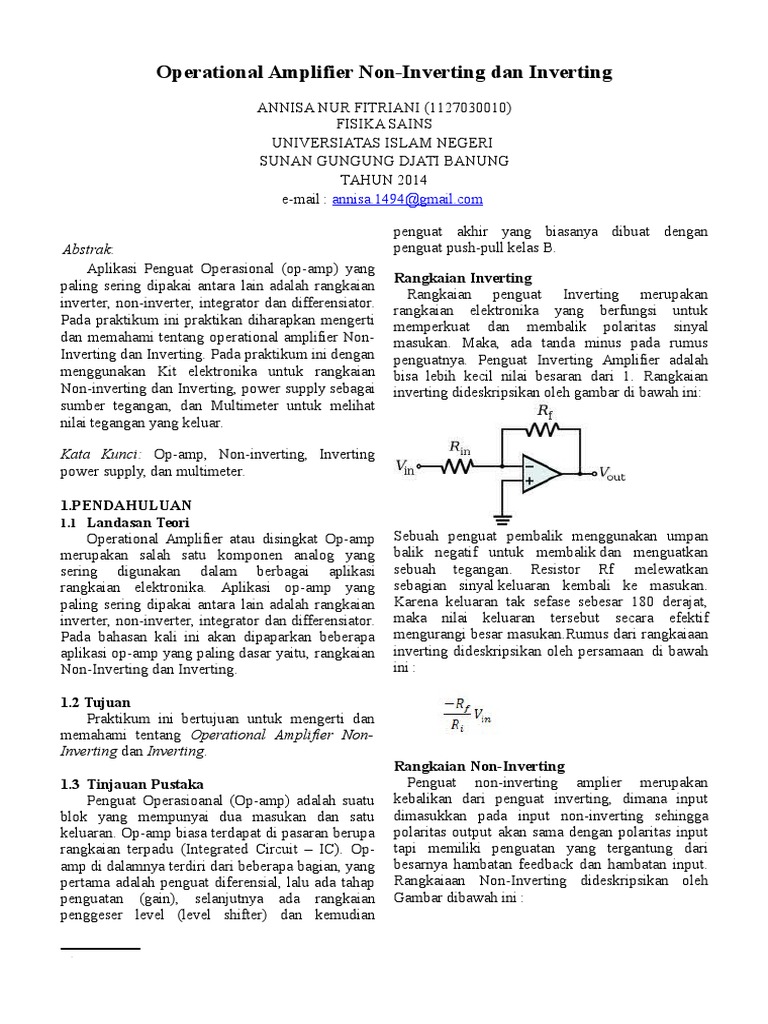 Laporan Modul 3 Op Amp Non Inverting Dan Inverting 1