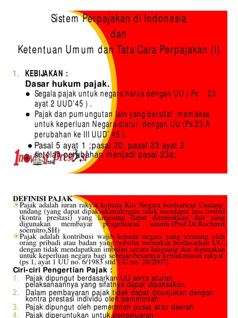 Sistem Perpajakan Indonesia dan Dasar Hukumnya | PDF | Hukum