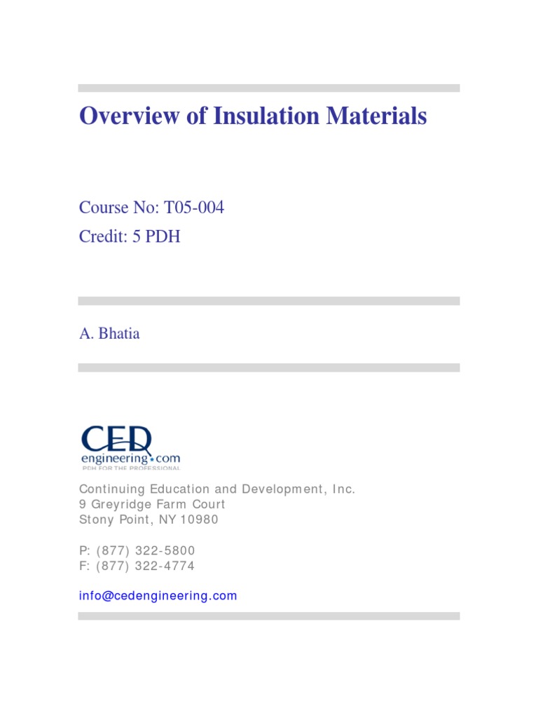 Overview of Thermal Insulation Materials | PDF | Thermal Insulation ...