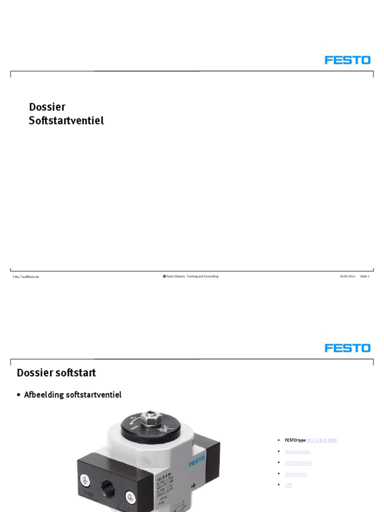 Dossier Softstartventiel: 18.09.2014 Slide 1 © Festo Didactic, Training ...
