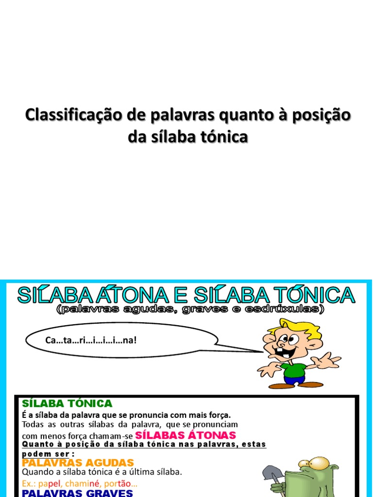 Classificação de Palavras Quanto À Posição Da Sílaba Tónica | PDF