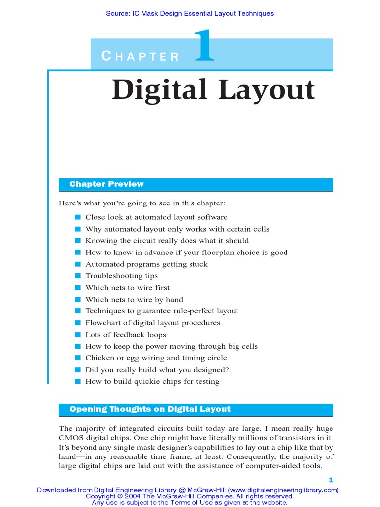 IC Mask Design Essential Layout Techniques | PDF | Vhdl | Electronic ...