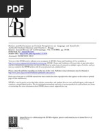 Bauman and Briggs ,Poetics and Performance as Critical Perspectives on Language and Social Life