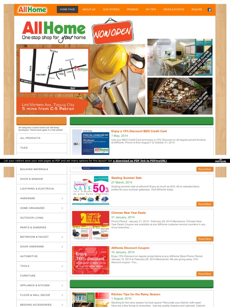 AllHome Promotions and DIY Tips | PDF | Furnishings And Furniture | Retail