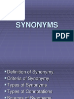 Lecture 11 SYNONYMS