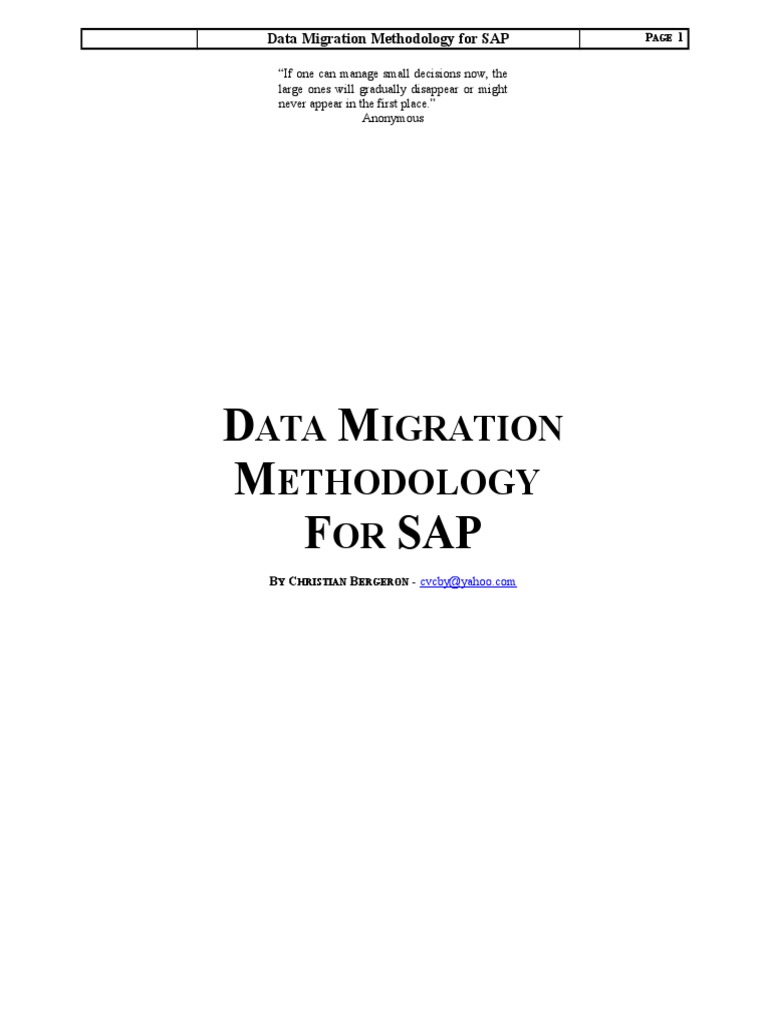 SAP Data Migration Guide | PDF