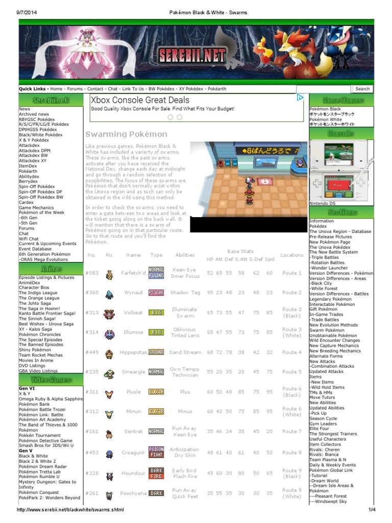 Pokemon Black White Swarms Pokemon Video Game Publishers