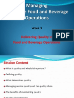 Delivering Quality in F&B Operations