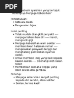 Syarahan - Pentingnya Menjaga Kebersihan