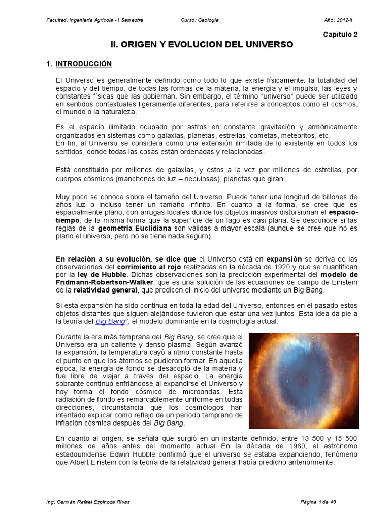Capitulo 2 Origen y Evolucion Del Universo | PDF | Big Bang | Universo
