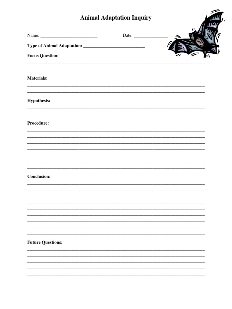 Student Animal Adaptation Study | PDF